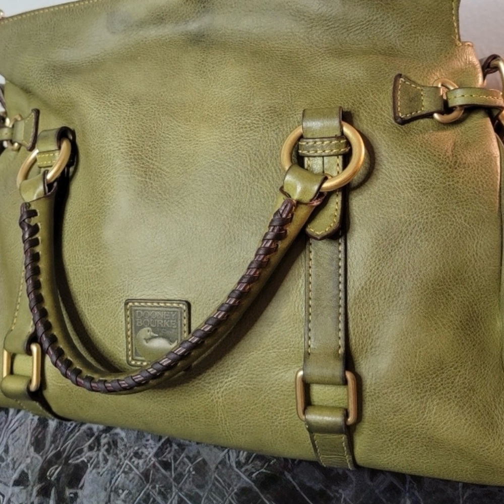 Dooney & Bourke Florentine Leather Tassel Shoulder Bag - Moss - Picture 5 of 12